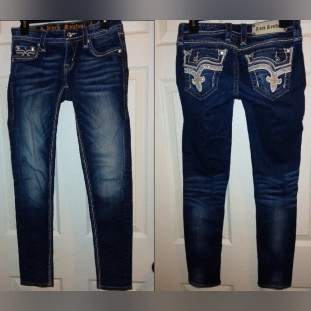 Rock Revival Kai Ankle Skinny Jeans size 26